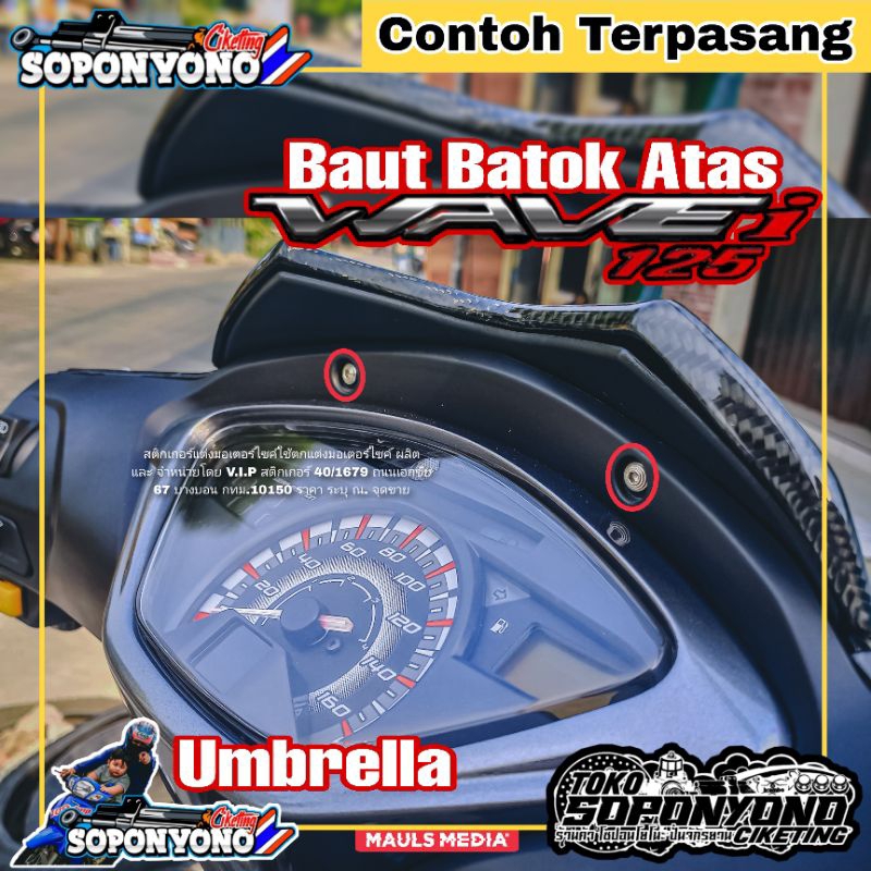 +✅️TERMURAH | BAUT BATOK ATAS STAINLESS MODEL UMBRELLA BY HANDMADE ORIGINAL FOR WAVE 125 SUPRA 125 O