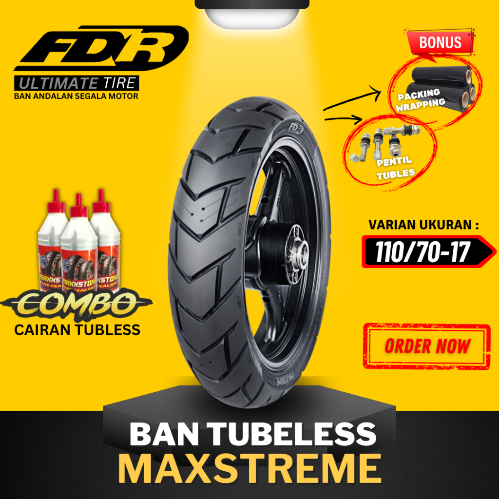 [READY COD] BAN FDR MAXTREME RING 17 / ( 110/70-17 ) BAN FDR TUBELESS ,MAXTREME TUBLES RING 17 / BAN