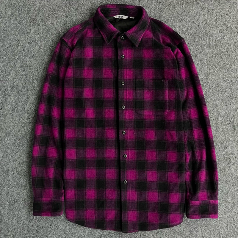 Kemeja Flannel Vintage UNIQLO Fleece Veterano Flanel Long Shirt Original