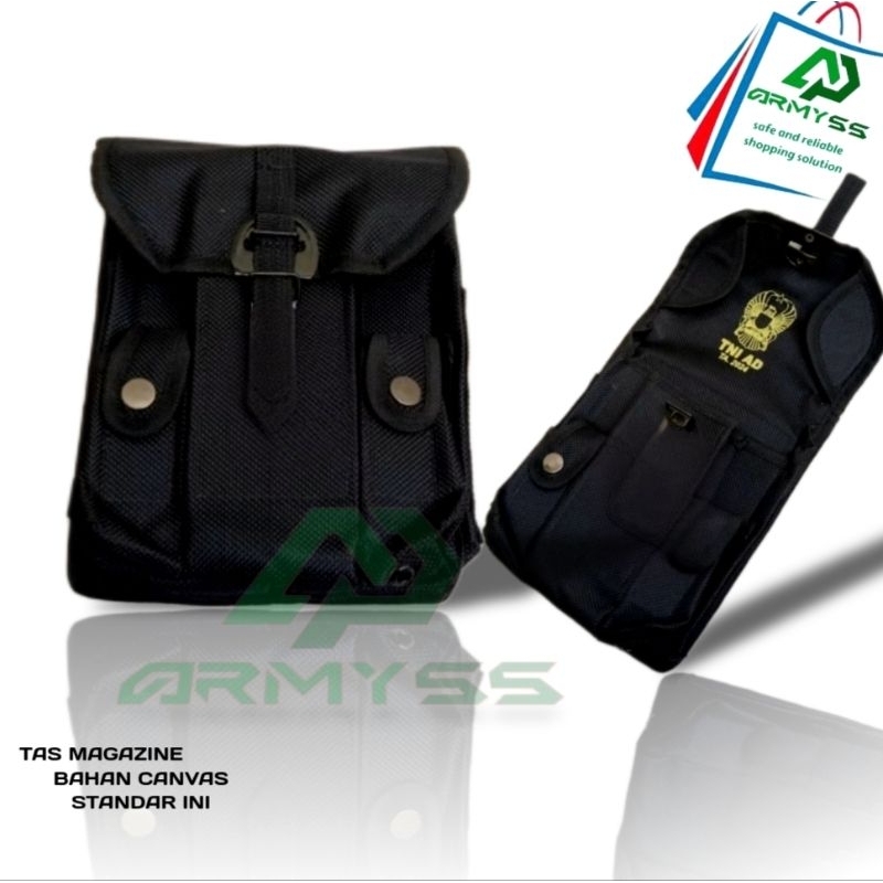Tas Magazine Hitam Canvas Tas Magazen TNI Box Magazen