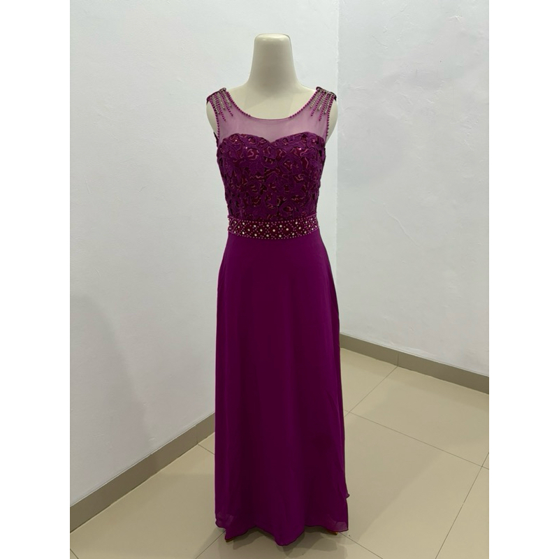 Preloved Gaun Pesta Ungu / Party Dress / Mom Gown / Sister Gown / Prewedding Dress / Bridesmaid Dres