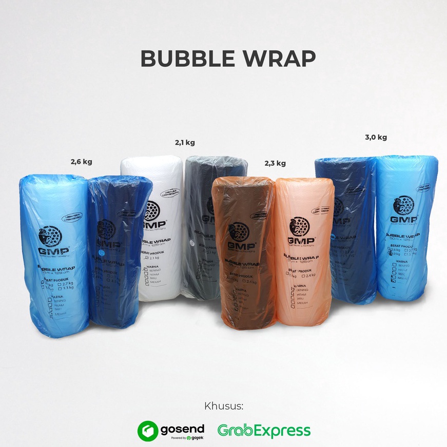 

berkualitas Bubble Wrap GMP 125 cm x 5 meter Bening Hitam