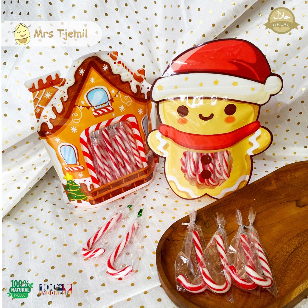 

Parcel Natal SWEET CANE Candy Paket Permen Tongkat Christmas Hadiah Cookies Kue Jahe