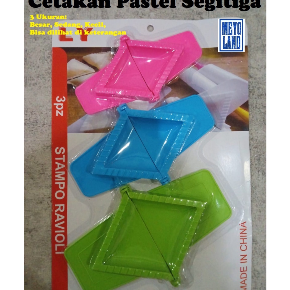 DAPATKAN 3 pcs Cetakan Pastel Segitiga Set KUAT Ravioli Samosa Pangsit Dumpling Plastik Tebal Segi T