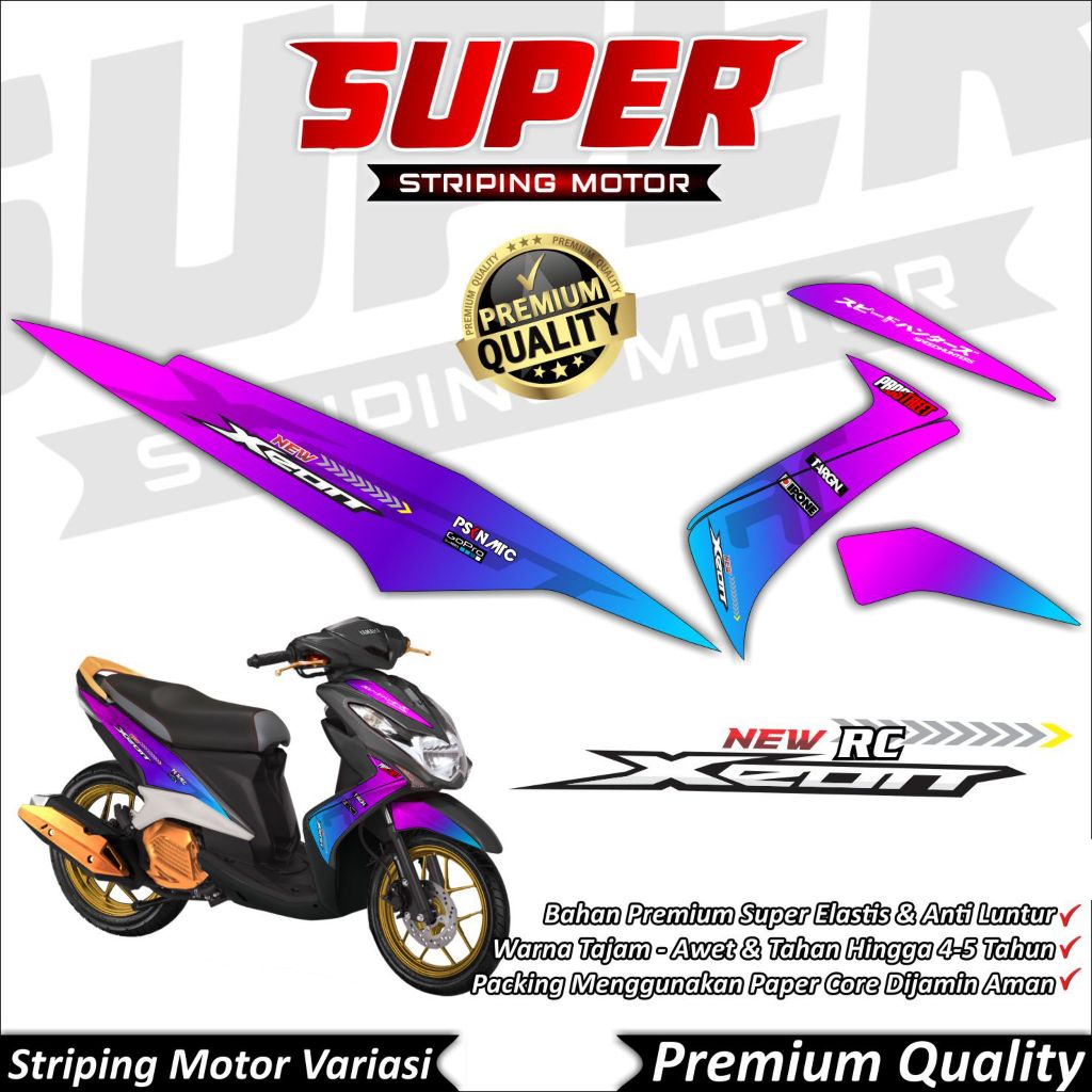 Stiker Xeon RC Karbu Anti Luntur keren Striping Xeon RC Striping Yamaha Xeon RC Gradasi