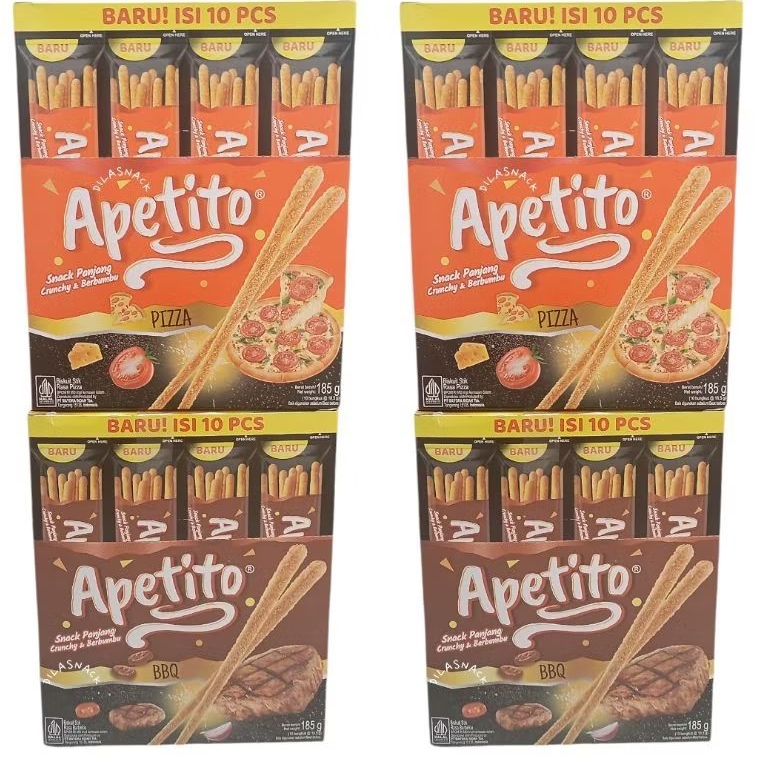 

Biskuit APETITO rasa pizza biskuit stick panjang rasa BBQ Snack baru biskuit stik panjang