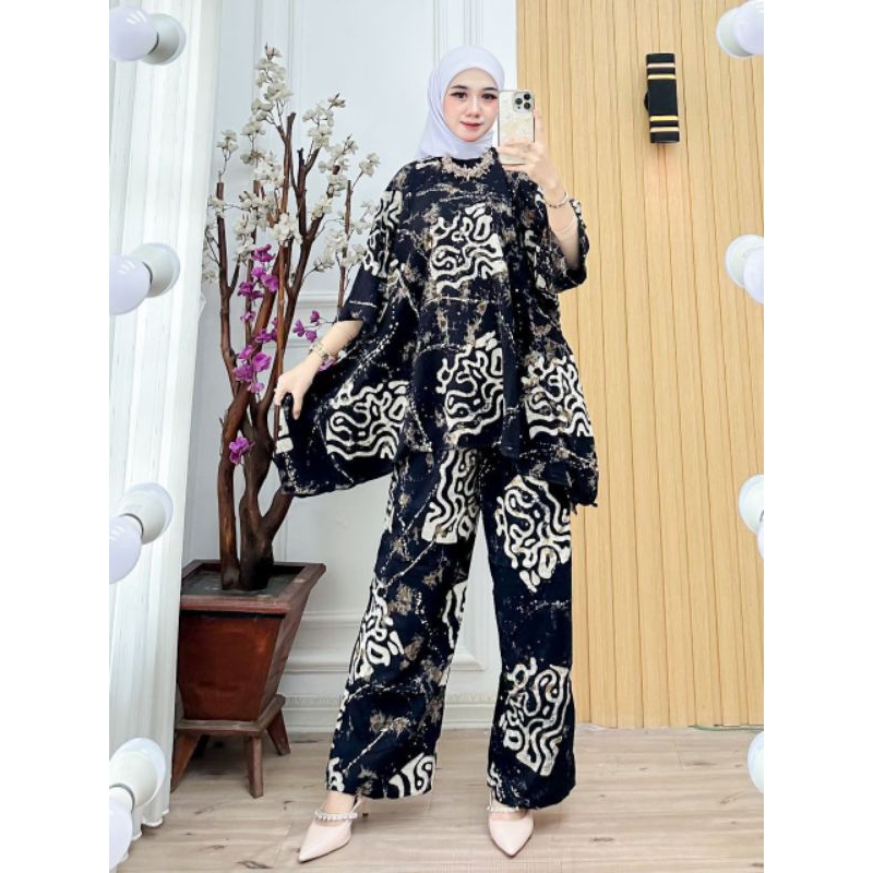 ONE SET RAYON HANDMADE / SETELAN TUNIK JUMBO / SETELAN WAKA WAKA LOWO