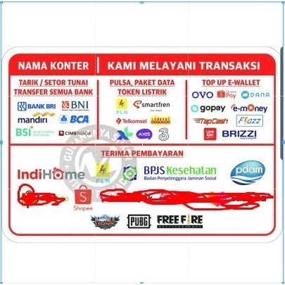 

STIKER VINYL PEMBAYARAN ONLINE KOMPLIT KECIL (CUSTOM, NAMA AGEN TULIS DI CATATAN/CHAT)