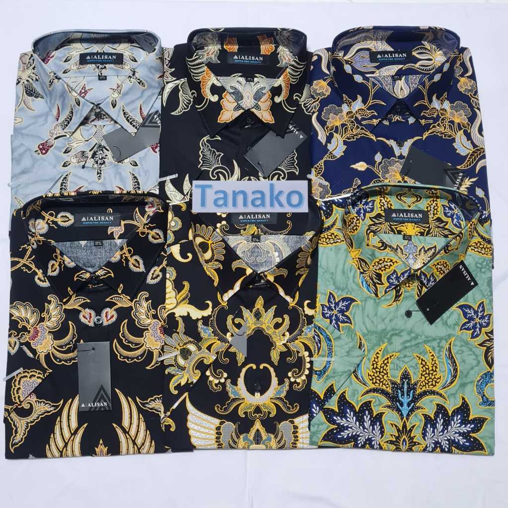 Kemeja Batik Alisan lengan pendek Baju Batik Pria Big Size Jumbo Alisan 16,5 17 17,5 XXL XXXL XXXXL