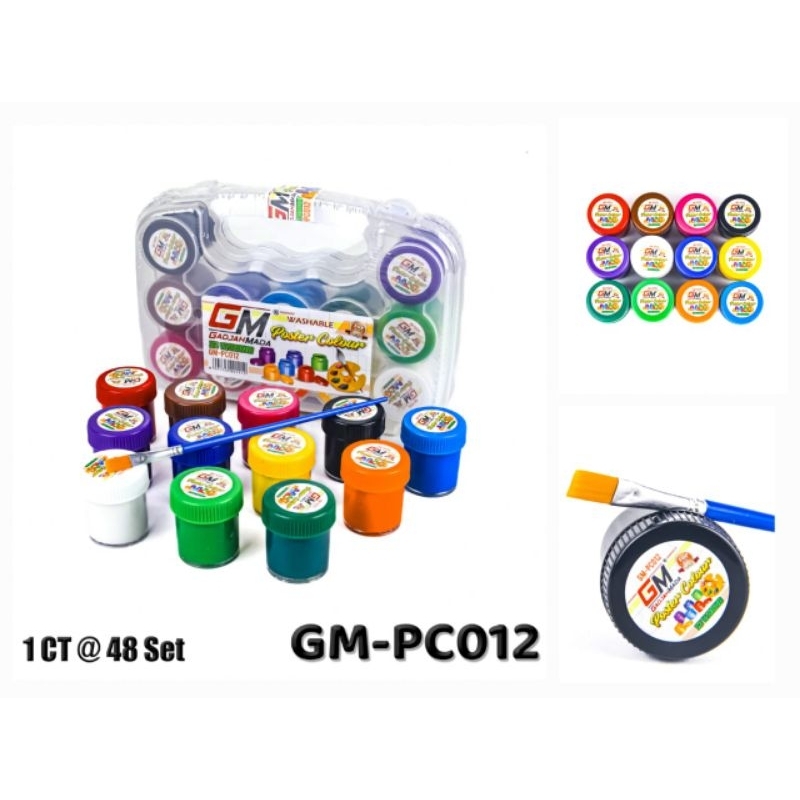 

Cat poster / cat lukis 12 warna kemasan kotak mika PC-012