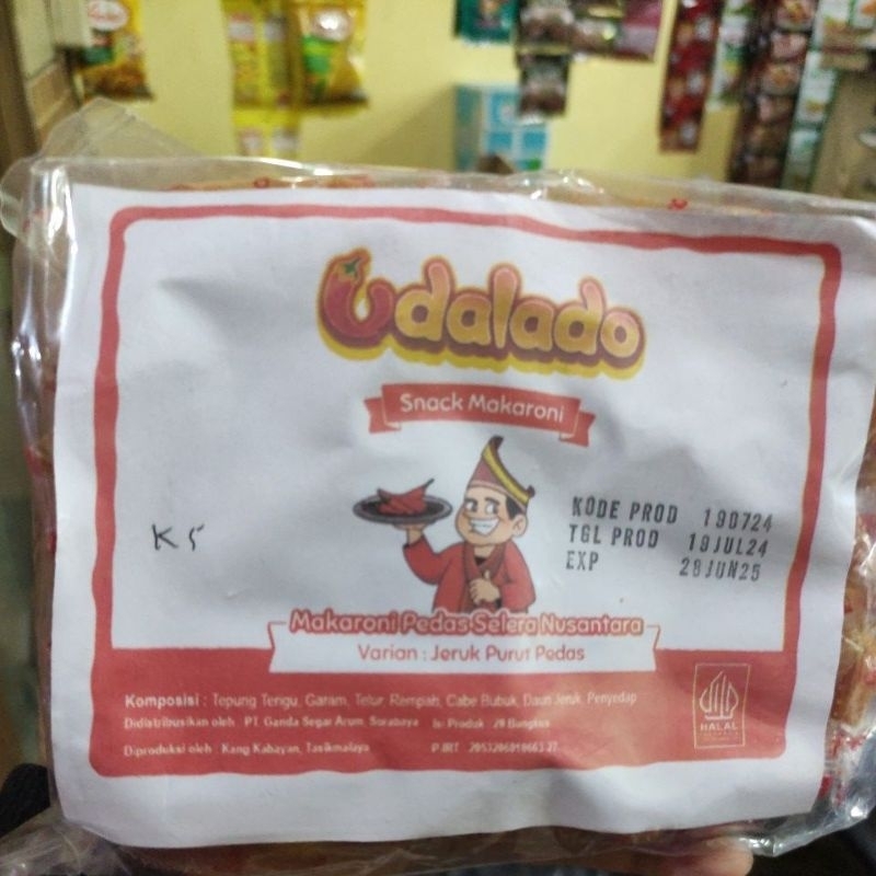 

Udalado makaroni pedas jeruk purut 1 pack