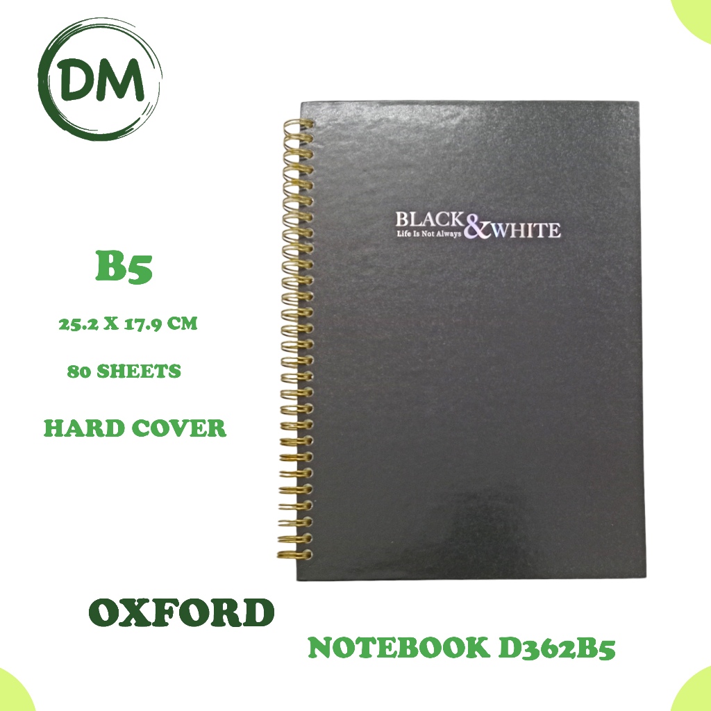 

D362B5 OXFORD NOTEBOOK HARD COVER B5 80 SHEETS