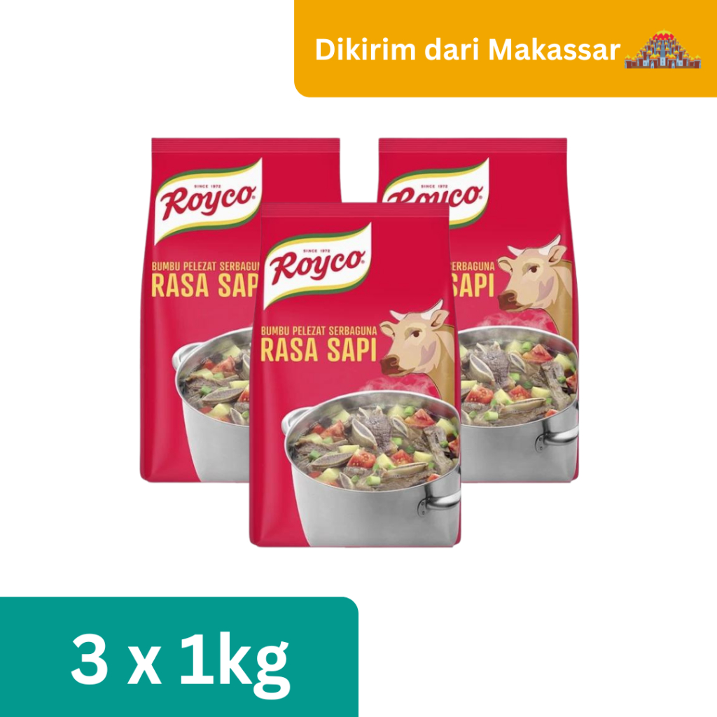 

Royco Bumbu Pelezat Rasa Sapi 1Kg - 3 Pouch [Kirim dari Makassar]