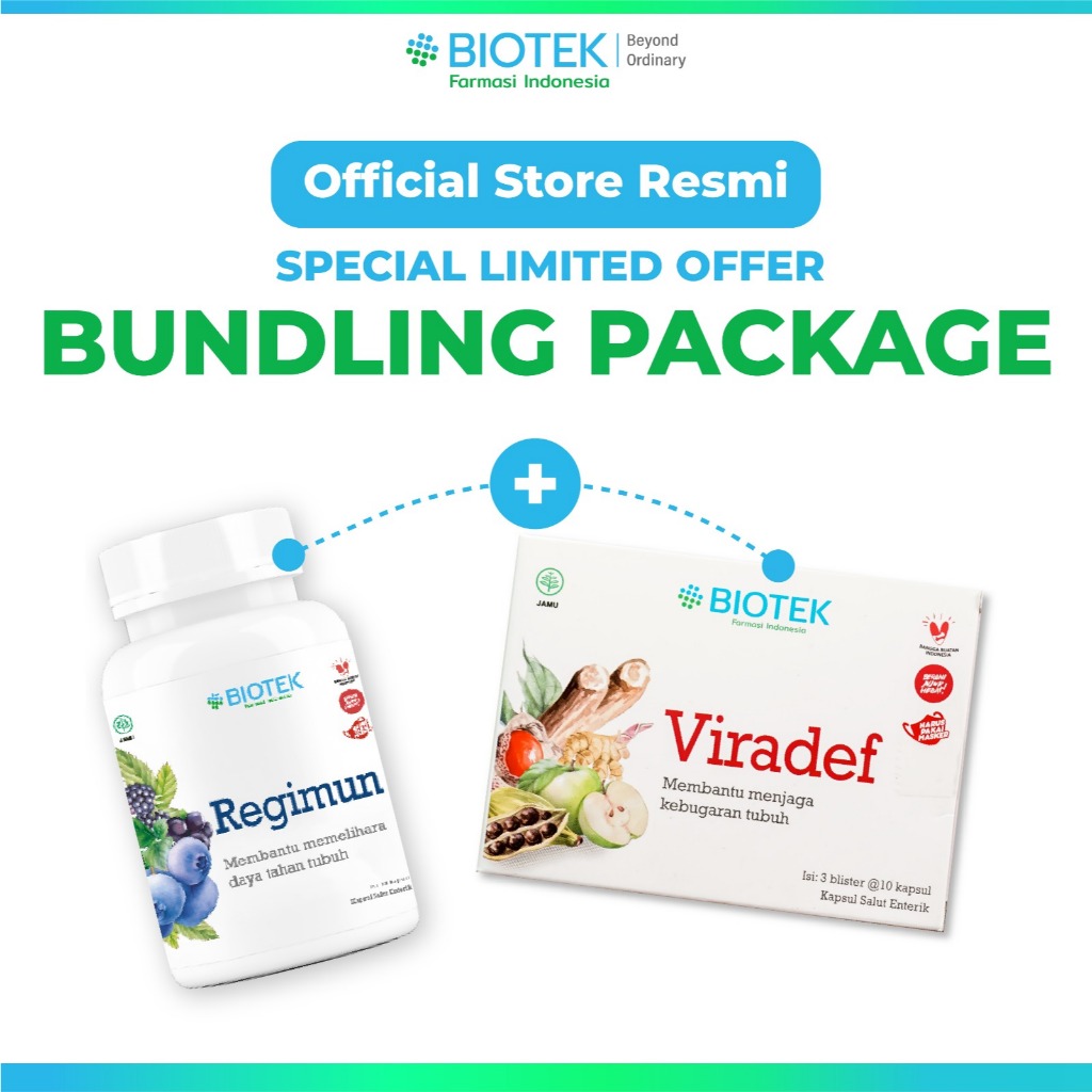 

Biotek - Bundling Regimun x Viradef 60 kapsul - Membantu Mengatasi Hepatitis A