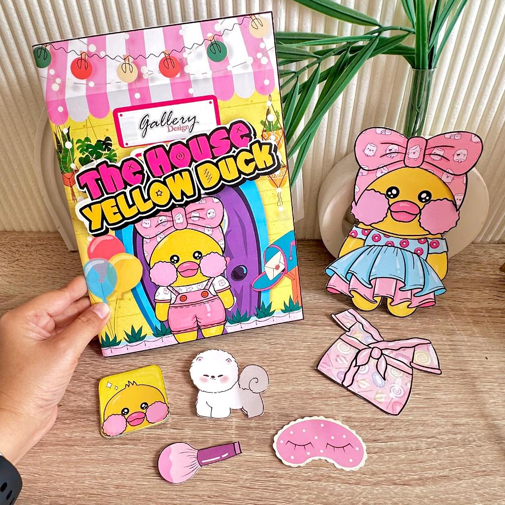 PAPERDUCK BEBEK VIRAL THE HOUSE YELLOW DUCK Mainan Edukatif anak Bongkar pasang