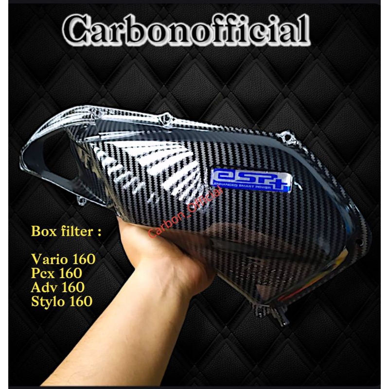 Tutup filter / box filter Vario 160/ Pcx 160 / Adv 160 / Stylo 160 carbon wtp Smoke