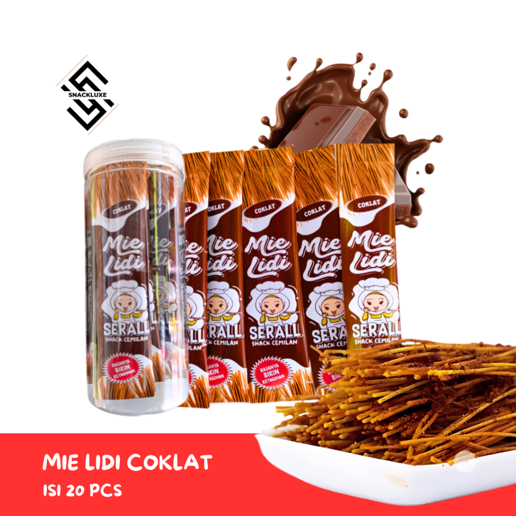 

Mie Lidi Karakter Rasa Coklat Isi 20 Pcs Satu Toples