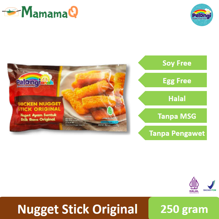 

Pelangi Nugget Ayam Stick Premium Sehat Non MSG Non Pengawet Halal
