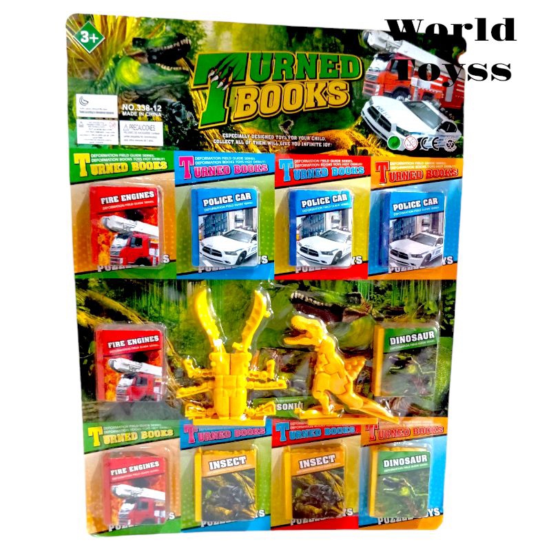 Mainan Turner Books Robot Buku Isi 12 PCS Robot Dinosaurs