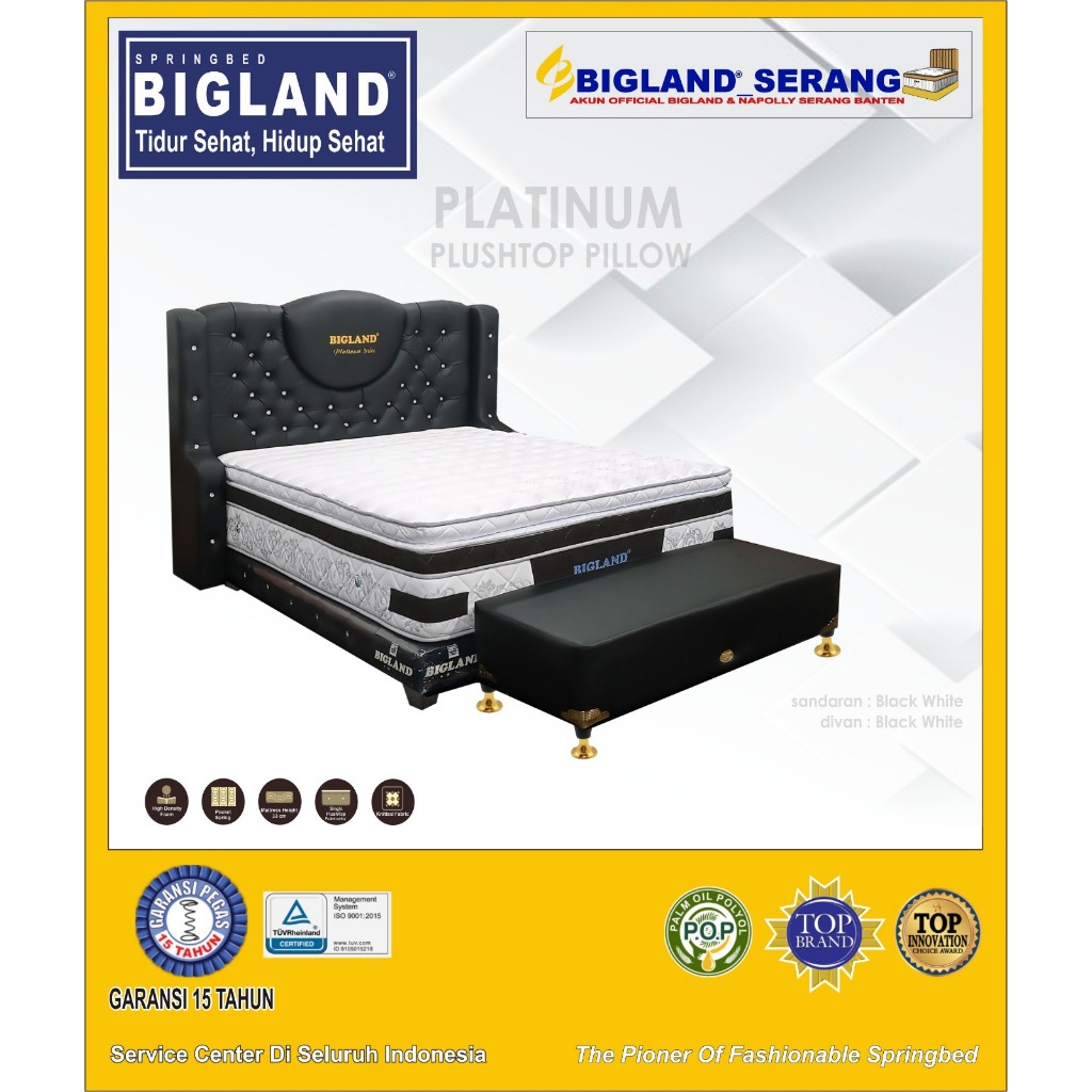 BIGLAND - SPRINGBED PLATINUM PLUSHTOP PILLOWTOP KASUR BIGLAND