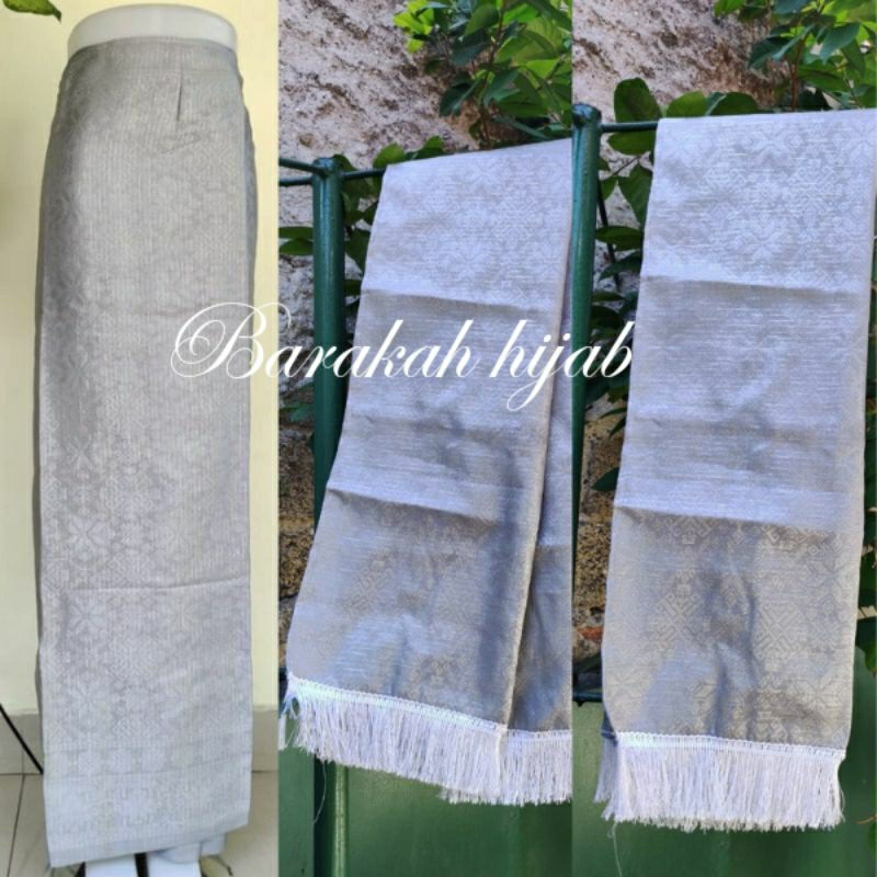 Satu Set Rok Songket Selendang segiempat glamor Ciput Cardigan Outer Bawahan Model Tradisional Tenun