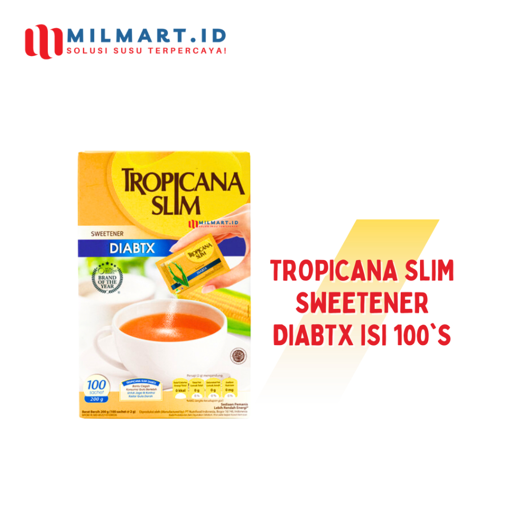 

TROPICANA SLIM SWEETENER DIABETICS 100'S × 2 G PEMANIS NOL KALORI GULA DIABETES