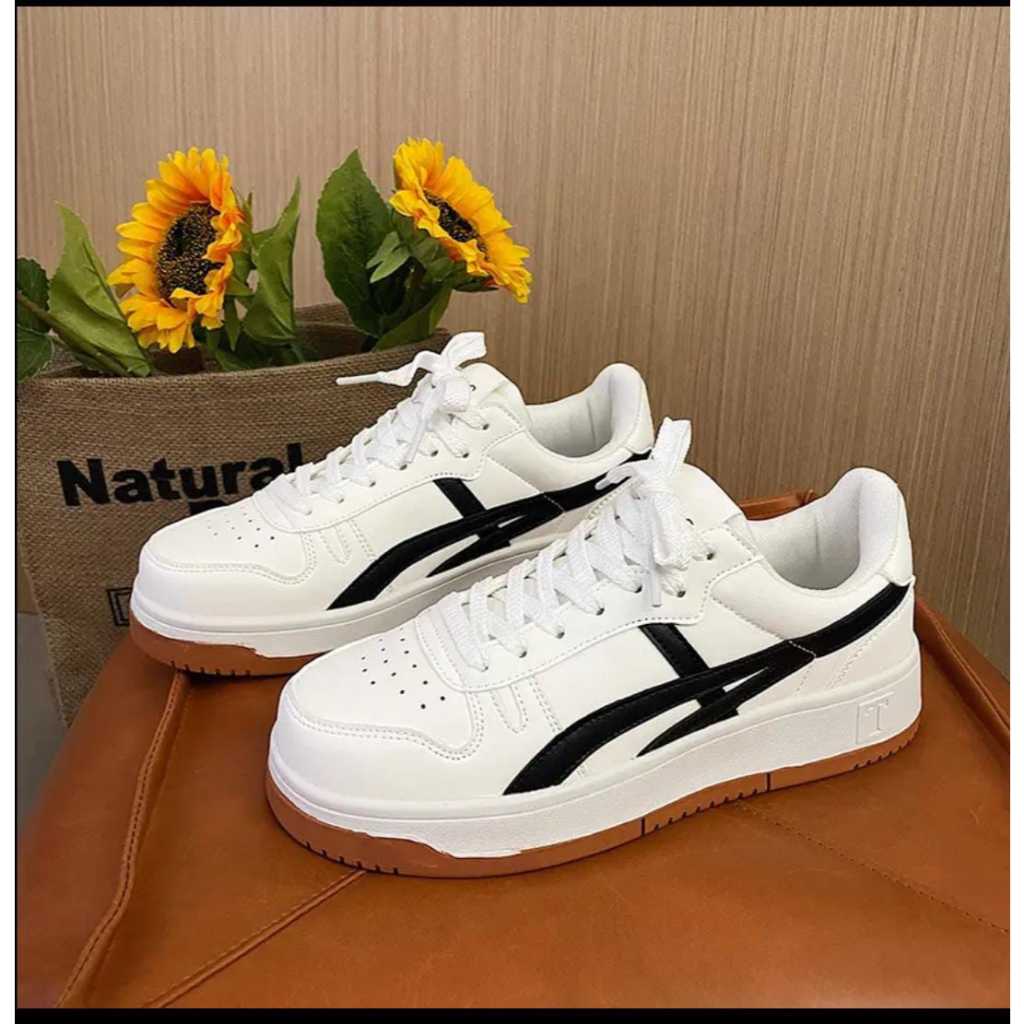 PREMIUM Sneakers sepatu tali wanita warna PUTIH cocok untuk jalan jalan santai