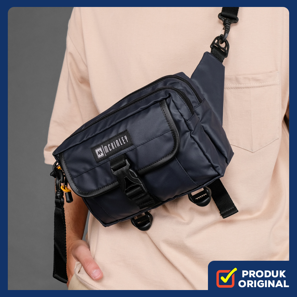 MORIA NAVY ORIGINAL x MCKINLEY Tas Selempang Pria Daily Sling Bag Hangout Traveling Slingbag Multifu
