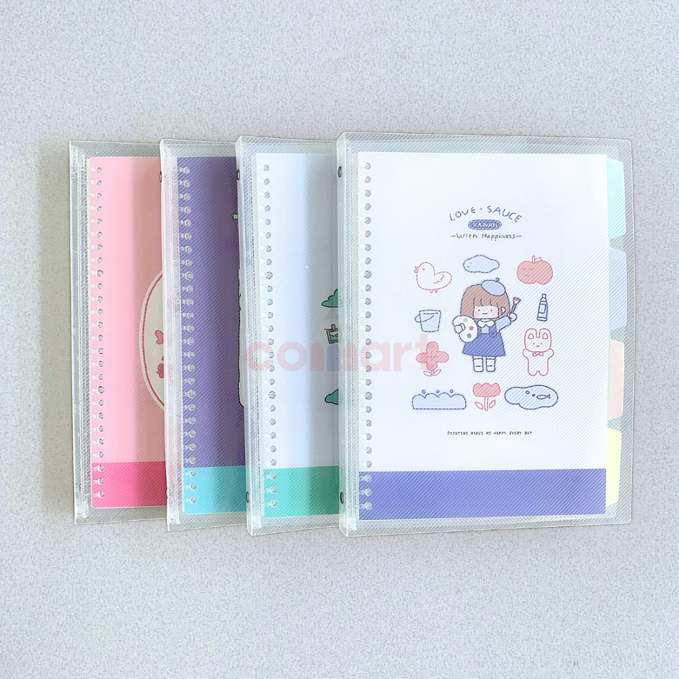 

Map Binder Wengu Love Sauce Kawayi B0243 - Binder Note Aesthetic Wengu A5 B5 - Ring Plastik Transparant - Buku Catatan