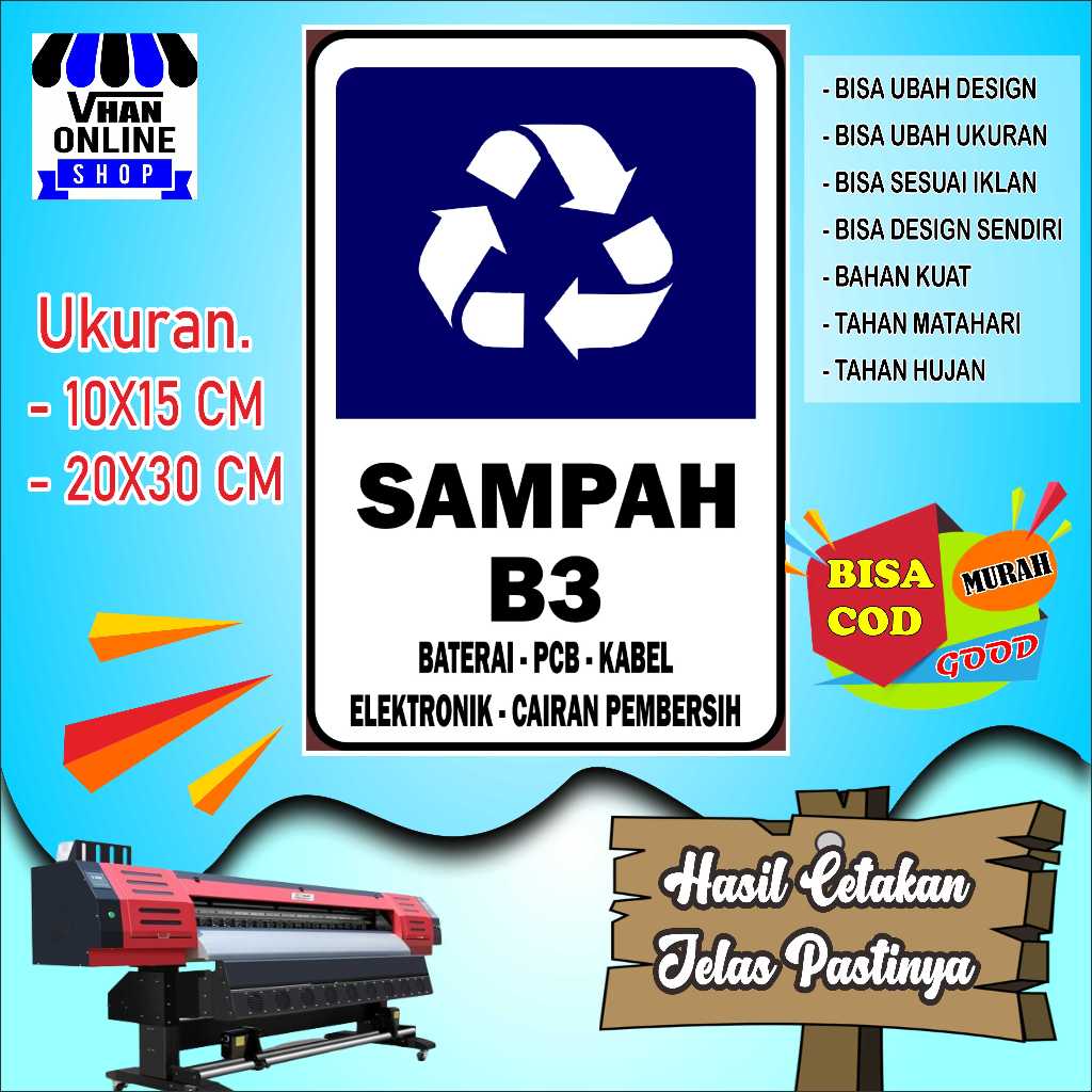 

Cetak Stiker Untuk Tong Sampah Barang Elektronik Biru