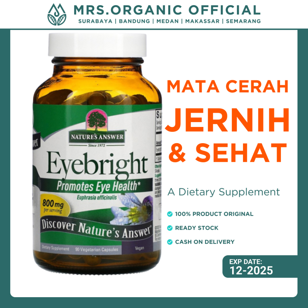 Suplemen Vitamin Kesehatan Mata Eyebright Herb Natures Answer 90 Vegetarian Capsule