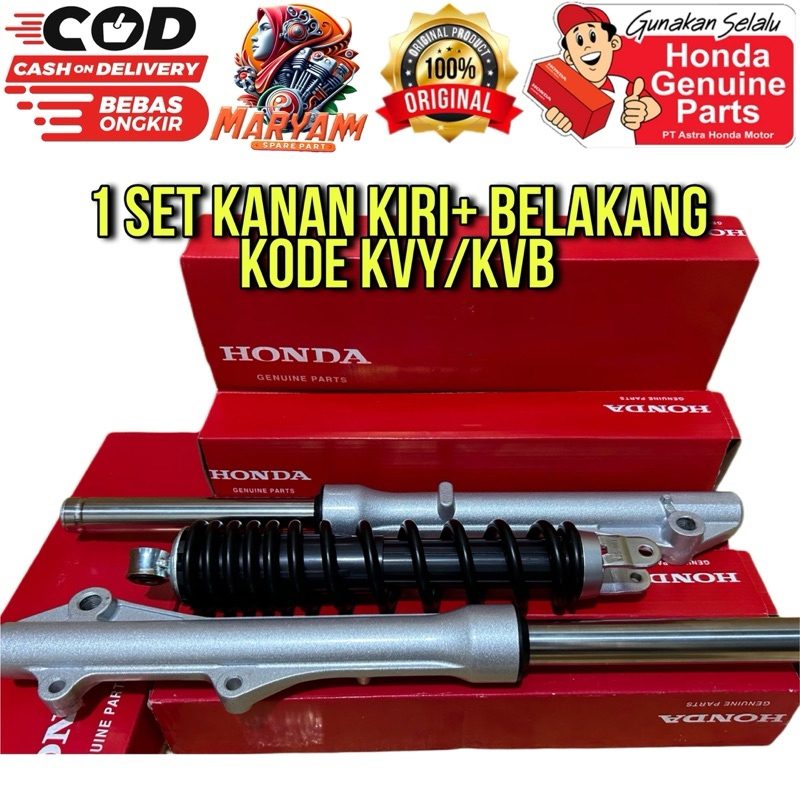 PAKET HEMAT LENGKAP AS SHOCK DEPAN PLUS TABUNG DAN SHOCKBLEKER BELAKANG HONDA BEAT KARBU HONDA VARIO
