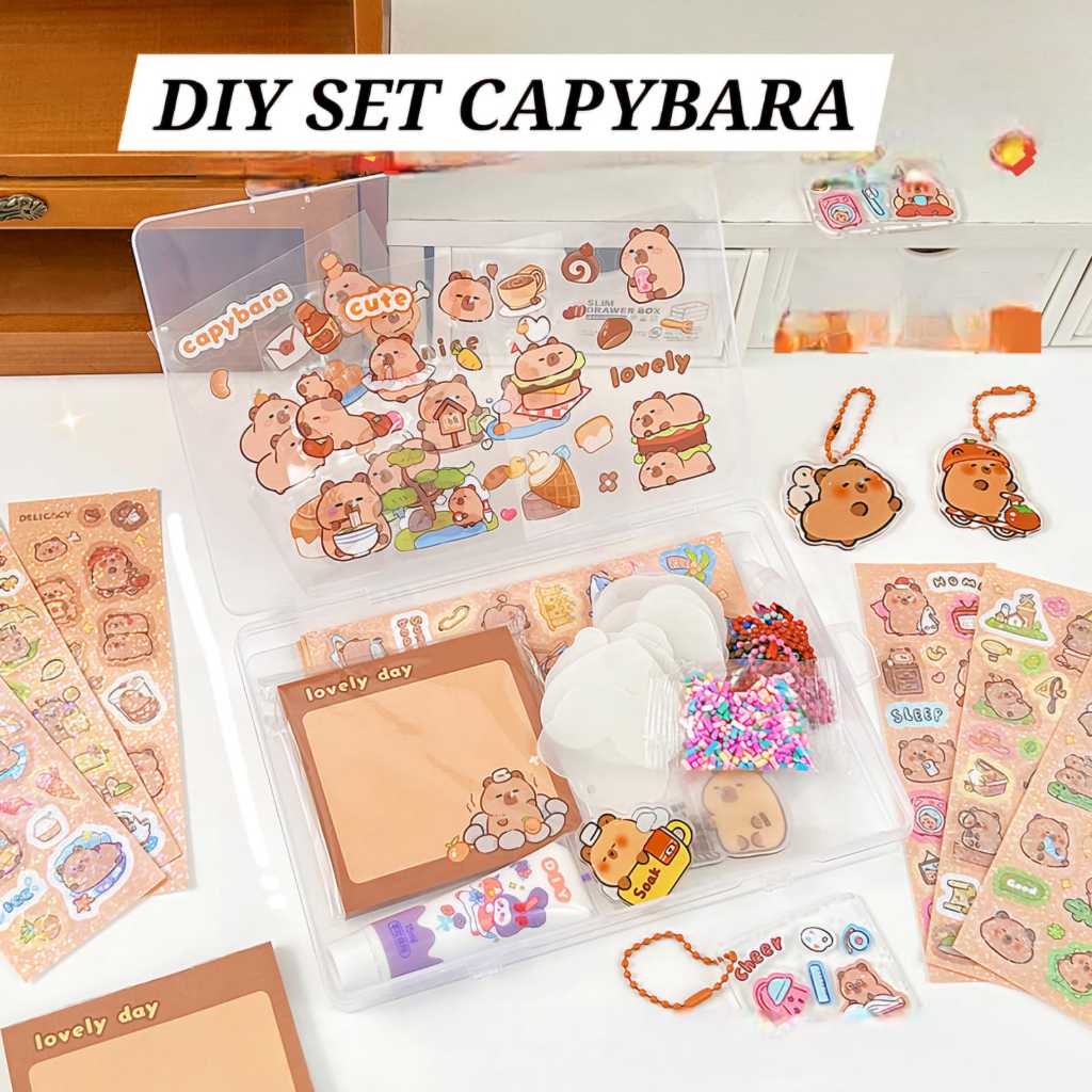 

BAJUKIDDIE DIY CAPYBARA SET GANTUNGAN KUNCI PIN STICKY NOTE MEMO HADIH ULANG TAHUN ANAK PRAKARYA