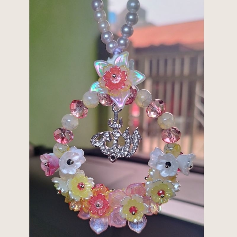 Gantungan Mobil Lafadz ALLAH Hias Bunga