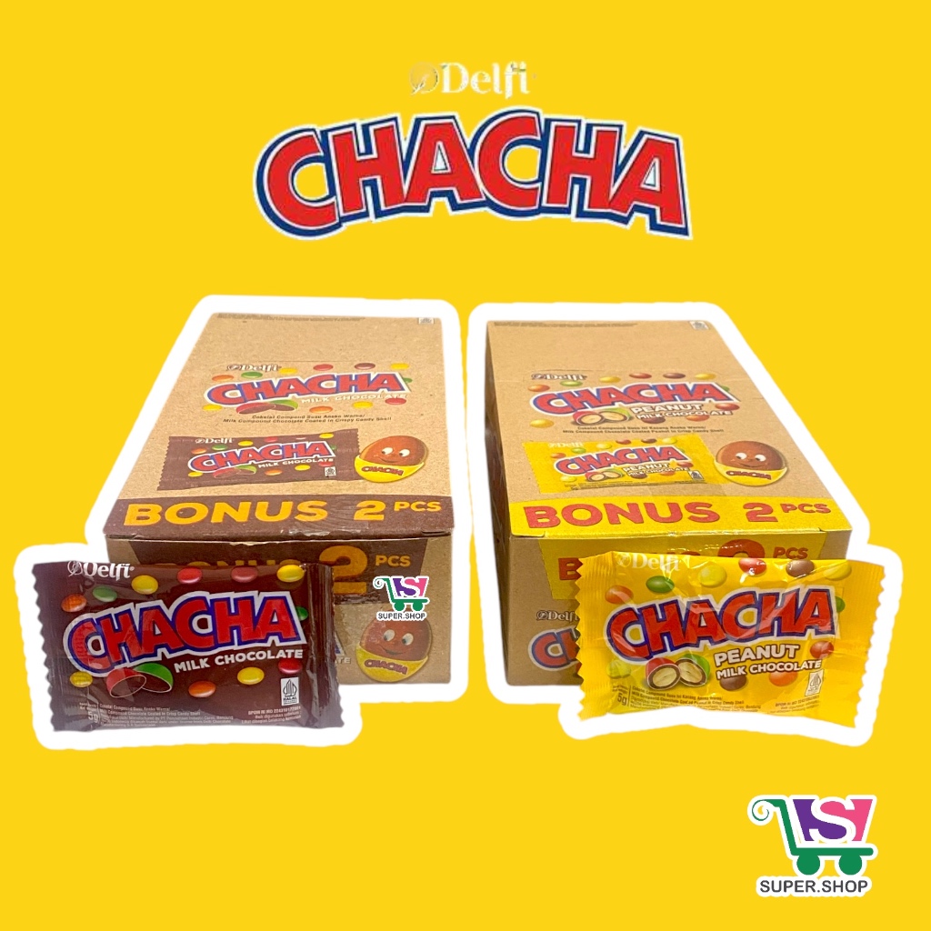 

Delfi CHACHA Milk Chocolate / Peanut (isi 20 pcs) . Cokelat CHA CHA