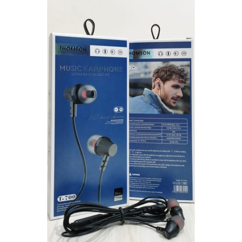 HF Earphone | Thomson T-700| + Mic Super Bass Packing Import New