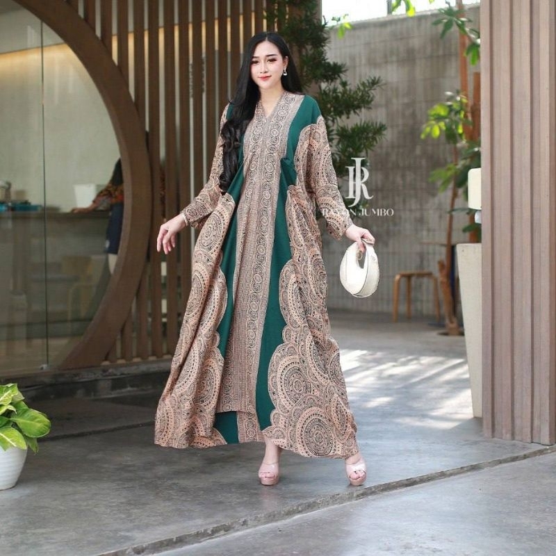 Maryam kaftan Jumbo Busui Gamis Bahan Rayon Tebal Super Jumbo Batik Muslim Kaftan mewah Elegan Baju 