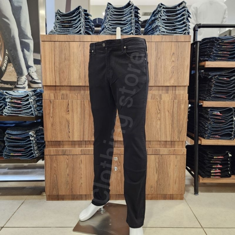 LOIS ORIGINAL celana jeans panjang pria slimfit stretch hitam SLS2403H