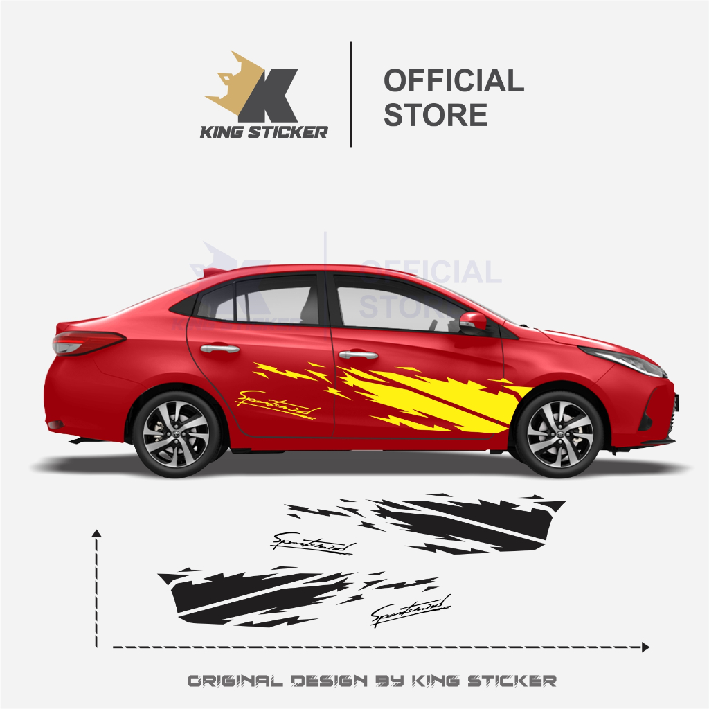 VS41 Sticker toyota sedan vios / stiker mobil vios striping sedan vos stiker mobil vios