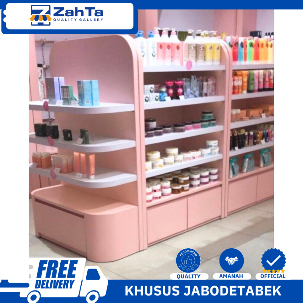 ZAHTA - RAK DISPLAY KOSMETIK DUA SISI RAK DISPLAY TOKO