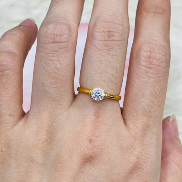 Cincin solitaire variasi uk 12 simple elegant emas asli kadar 875