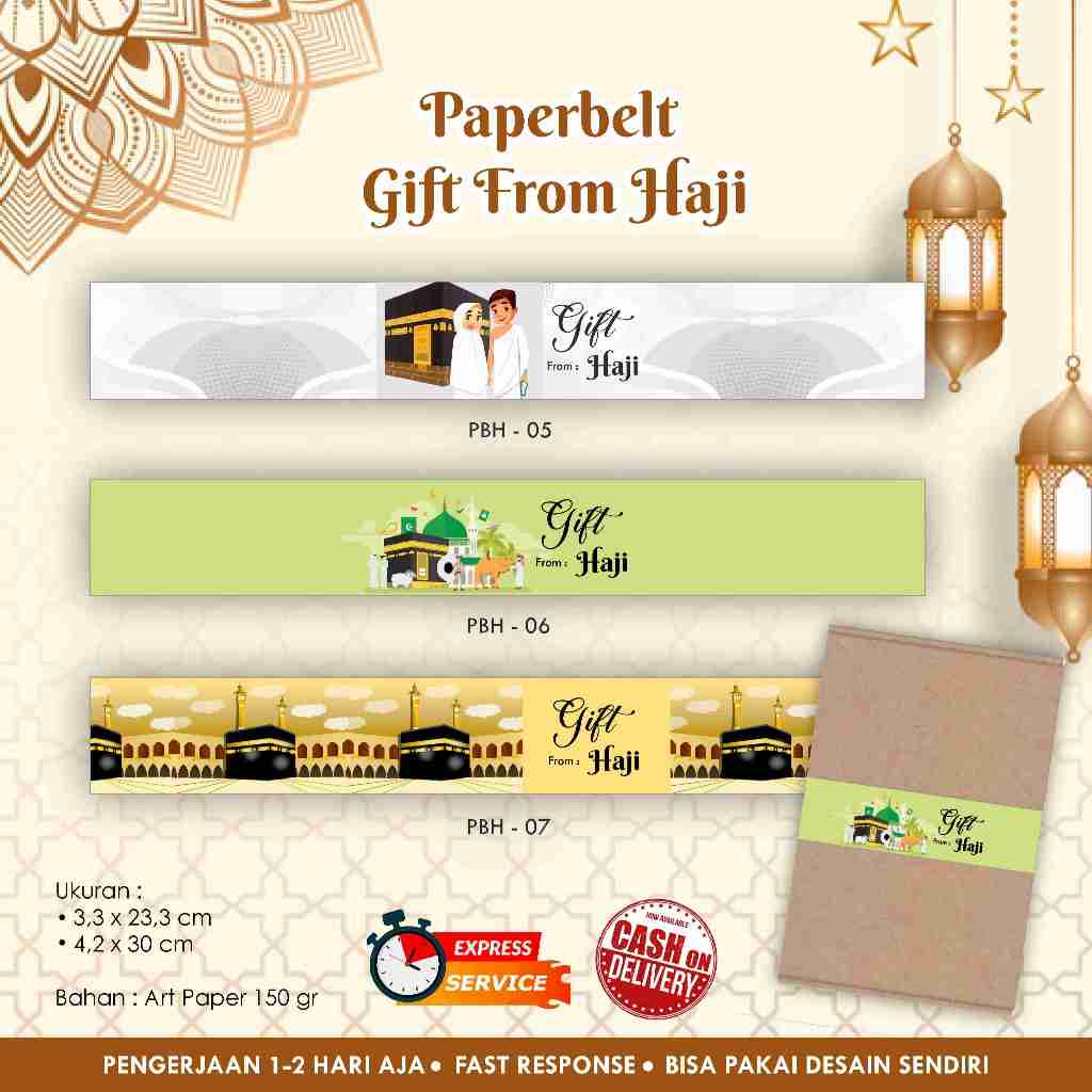 

Paper Belt Gift from Haji / Label box melingkar / Paperbelt