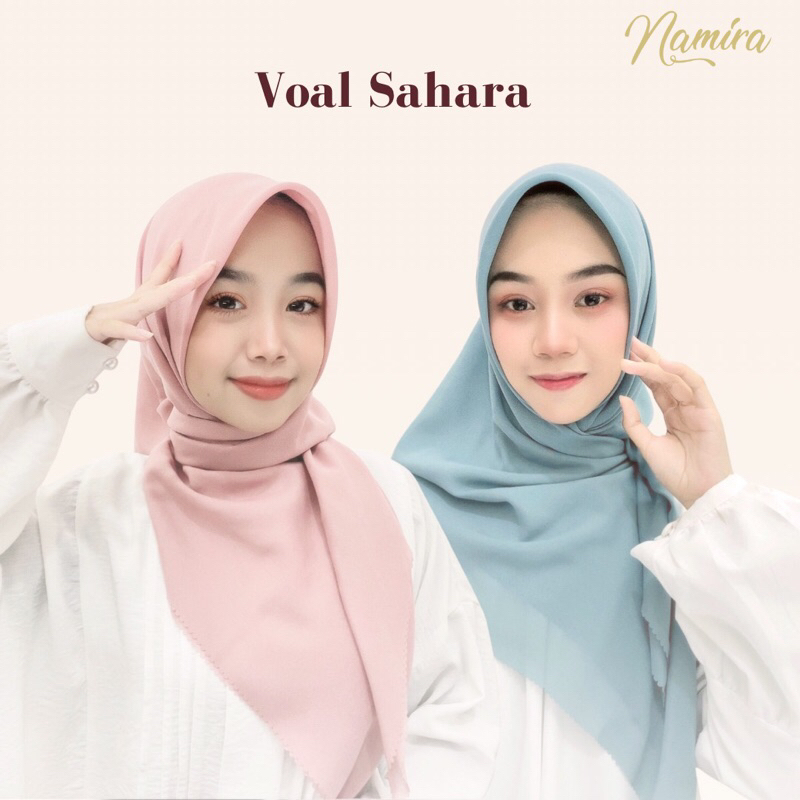 Hijab Voal Sahara Segi Empat Polos Dewasa | Lasercut 120x120cm