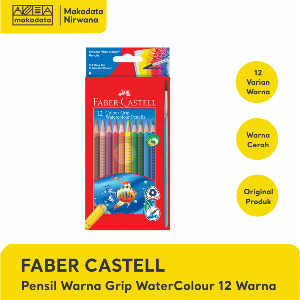 

FABER CASTELL PENSIL/PENCIL WARNA GRIP WATERCOLOUR 12 WARNA (1 PCS)