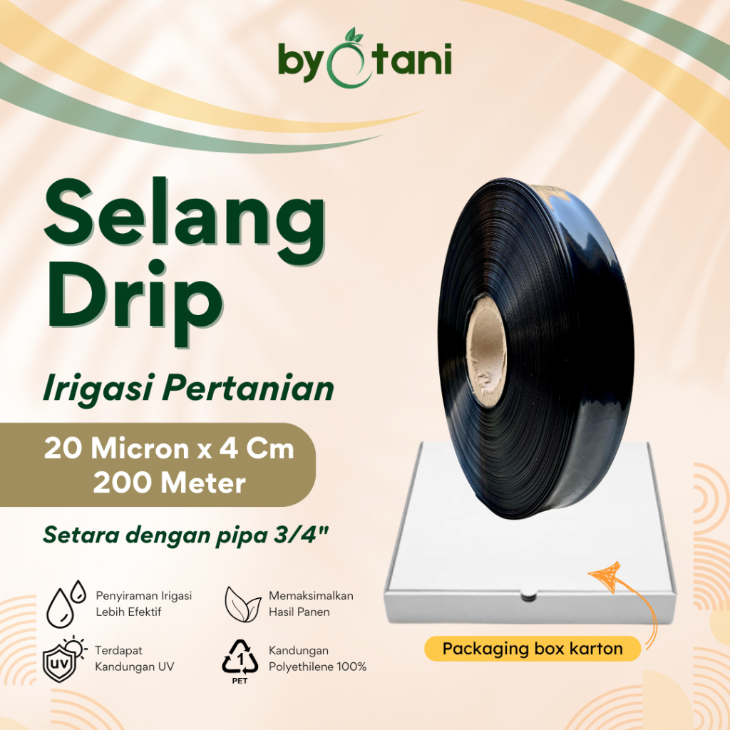 Selang Drip 20 mikron 4 cm 200 meter - Pipa 3/4 inch