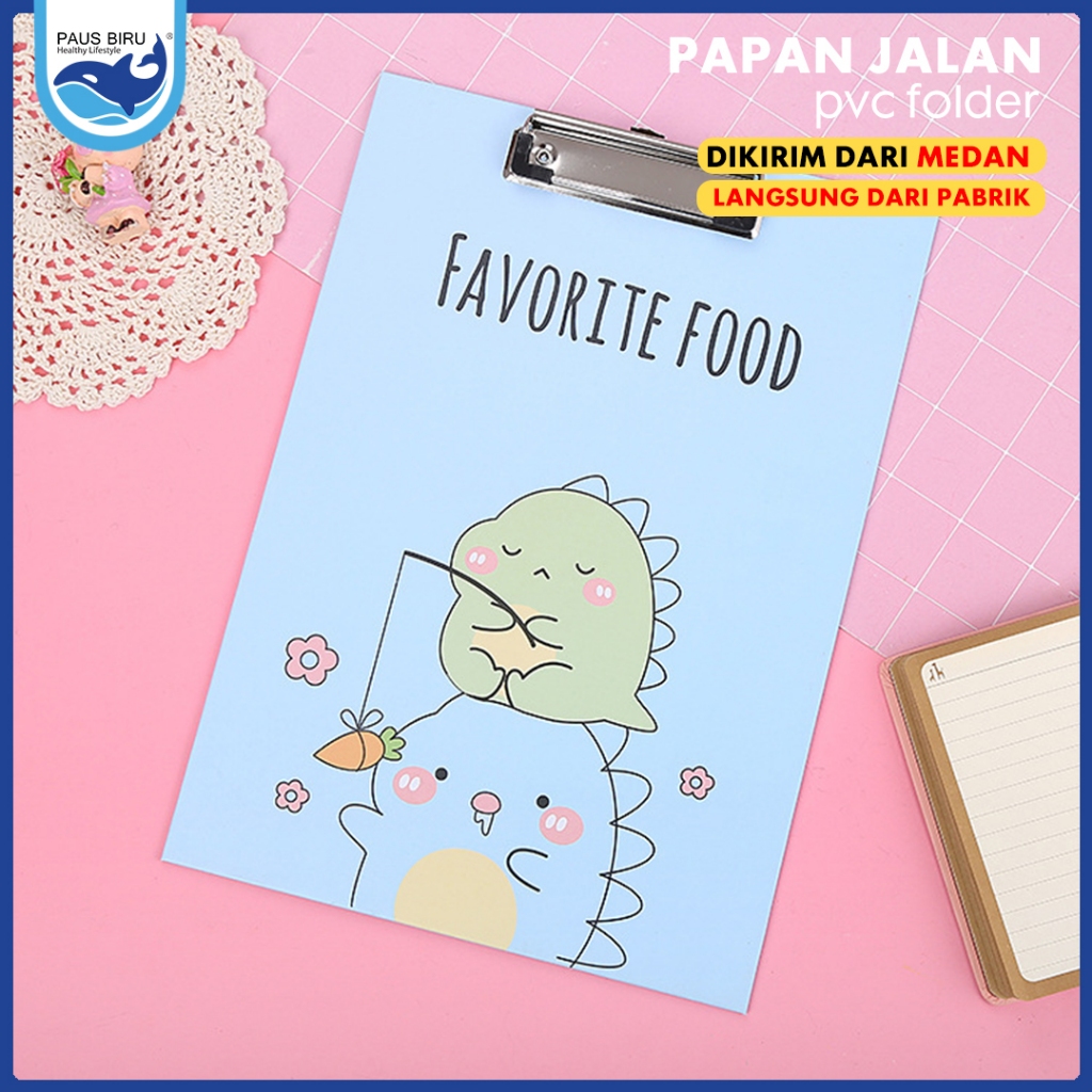 

Paus Biru Medan - Clipboard A4 Papan Jalan Aesthetic Papan Ujian PVC Folder File Alat Tulis Sekolah