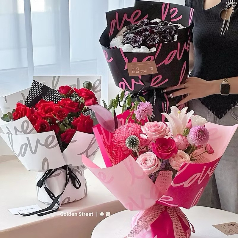 

Kertas Buket Bunga Love / Flower Wrapping Paper Cellophane Love Flower Wrapping motif Love