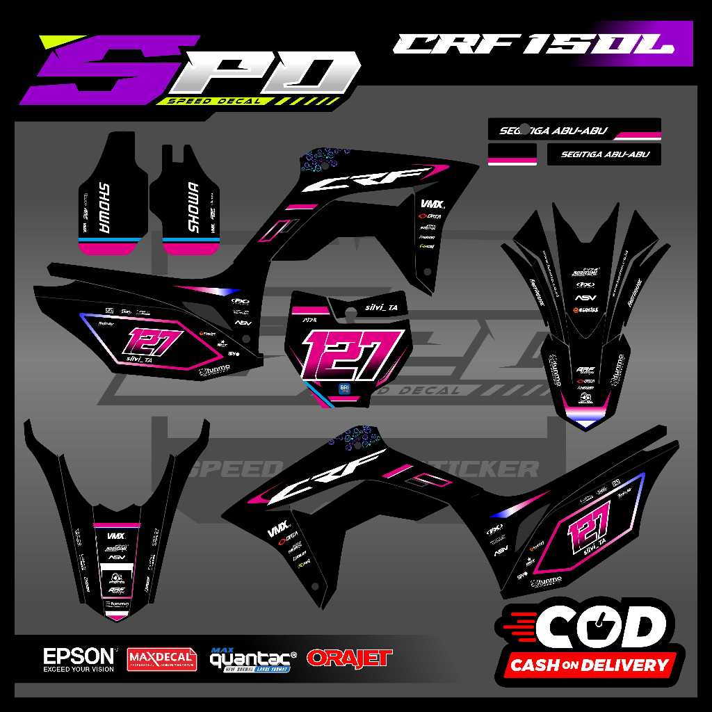 Custom sticker crf 150l hitam simple | Decal premium crf 150l gratis custom
