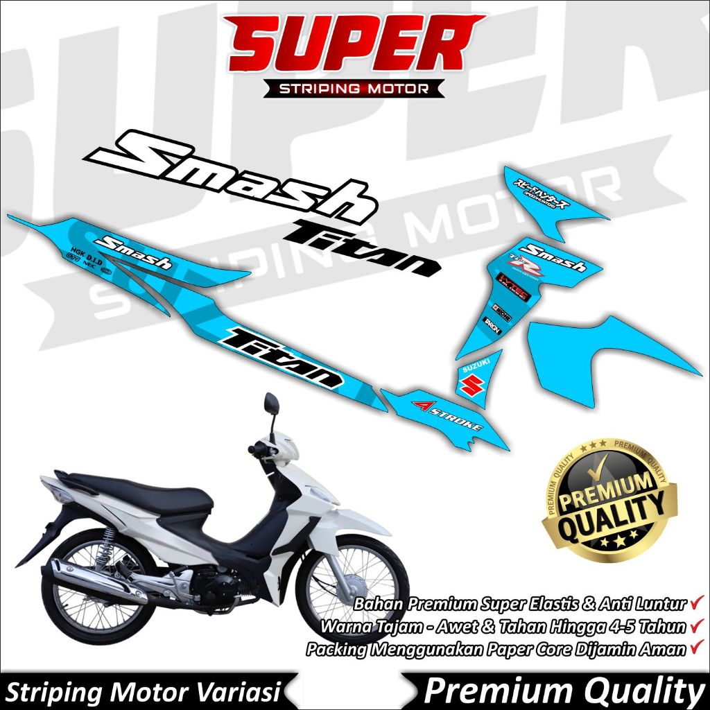 Stiker Smash Titan Anti Luntur keren Striping Smash Titan Striping Suzuki Smash Titan Polos