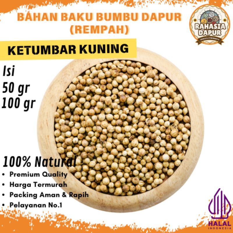 

Bumbu Dapur Bahan (KETUMBAR KUNING) Rempah Lengkap Murah Grosir Alami Natural 100% Penyedap Rasa Masakan Halal Premium Quality